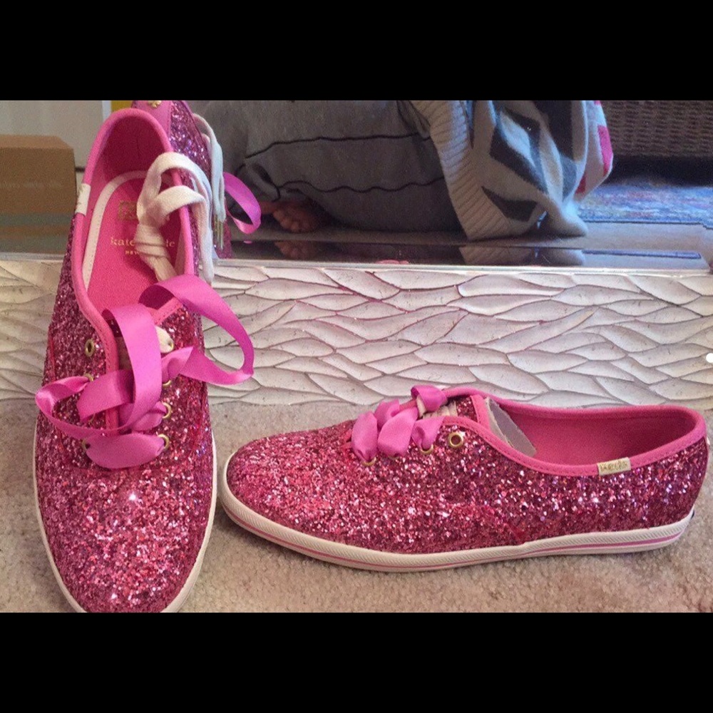 ISO Hot pink Kate Spade ♠️ glitter Keds size 8.5